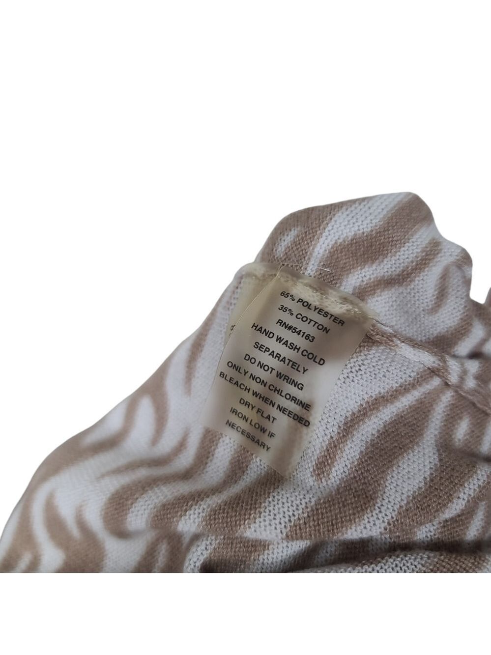 Calvin Klein Tan White Scoop Neck Animal Print Tank Top L - Picture 5 of 6